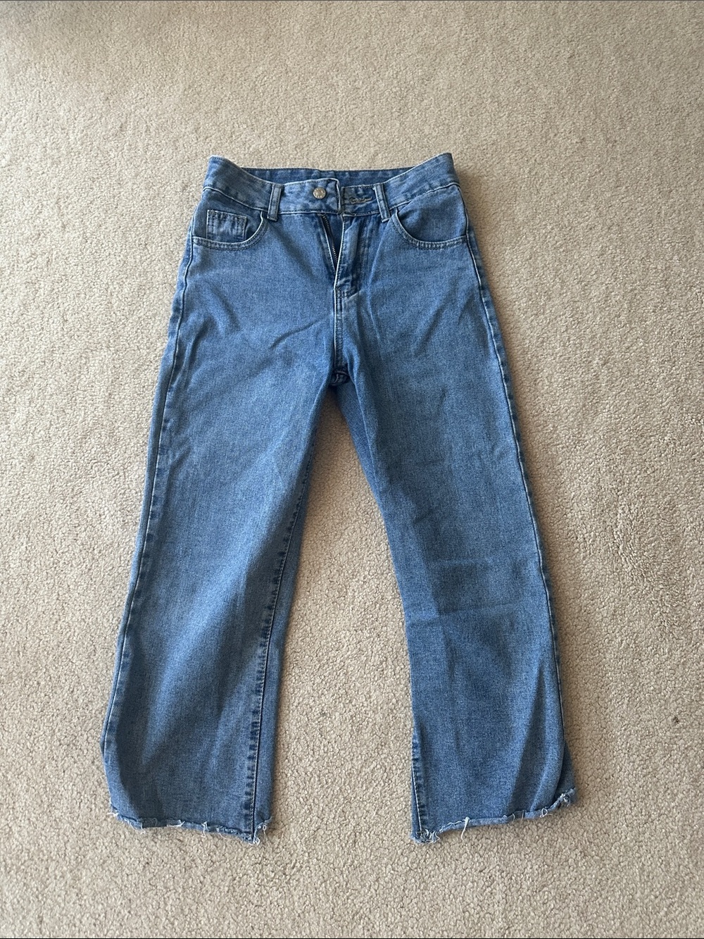 High-Rise Wide Leg Blue Denim Jeans